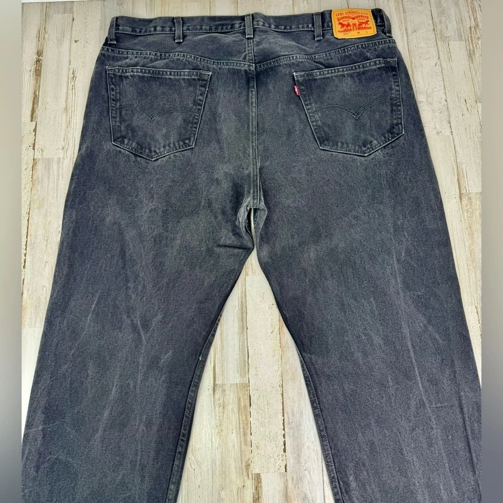Levis Jeans Mens 46x30 Black 505 Straight Wide Leg Western Cowboy 100% Cotton